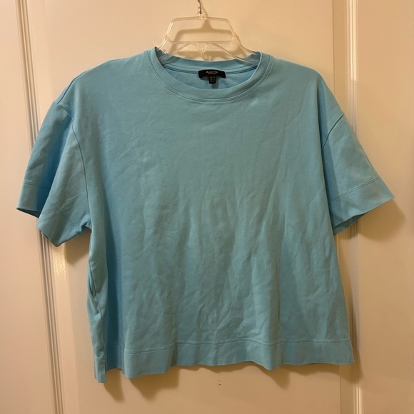 🐆3/$15 Massimo Dutti blue oversized crop top 💙 - Picture 1 of 5